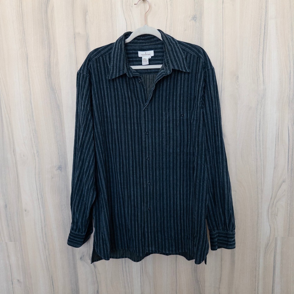Ermenegildo Zegna Mens Shirt XL Striped Long Sleeve Made Italy Old Money Classic
